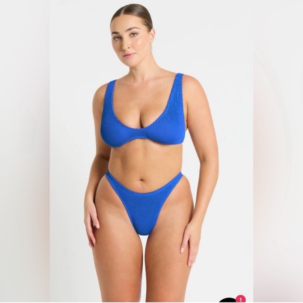 Bond-eye Swim Bikini Set Scout Bikini Top and Scene Bikini Bottom NWT Ribbed OS - Picture 10 of 11